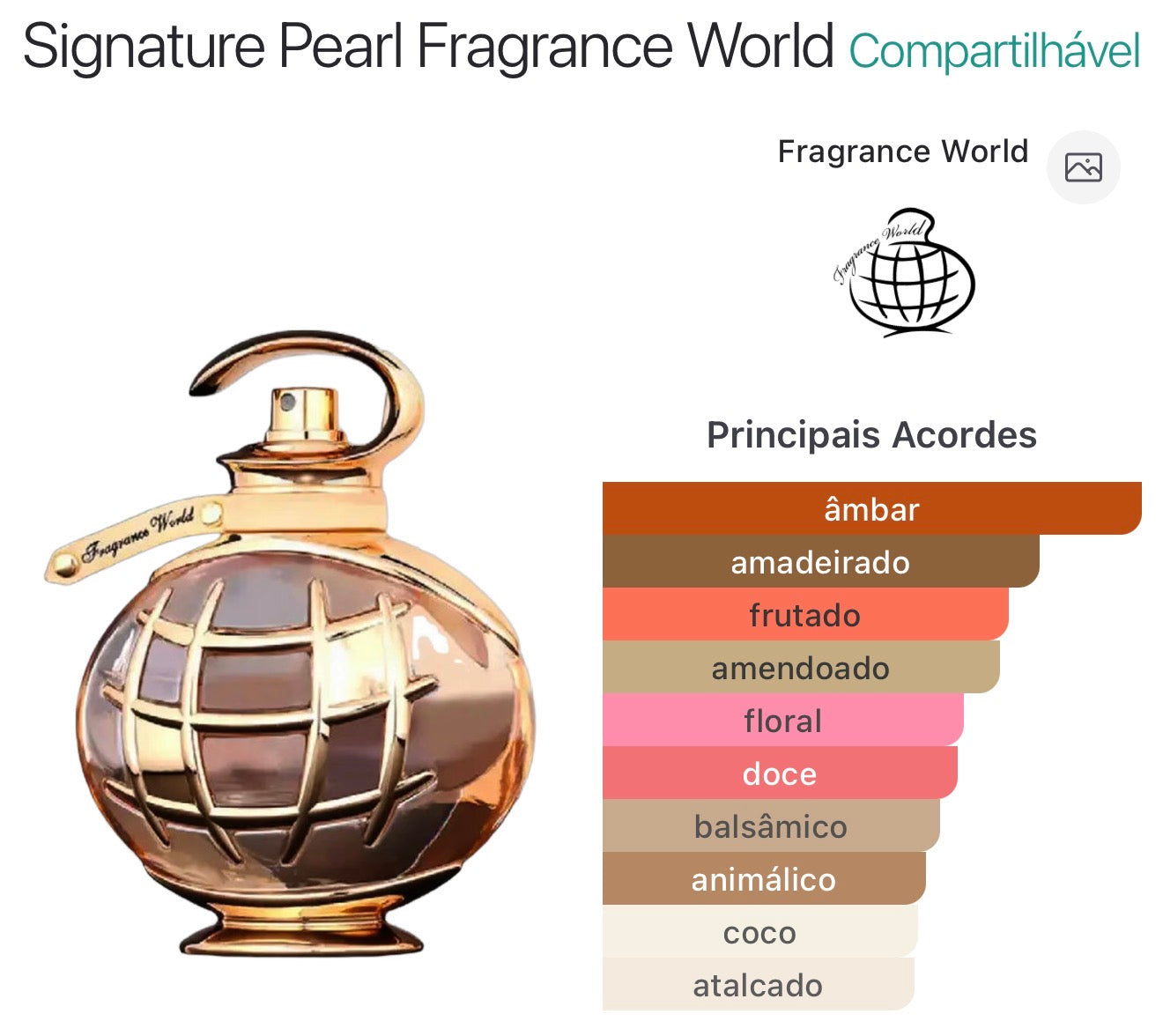 Signature Brown EDP de Parfum –      100 ML Cheiro de Mulher Inesquecível