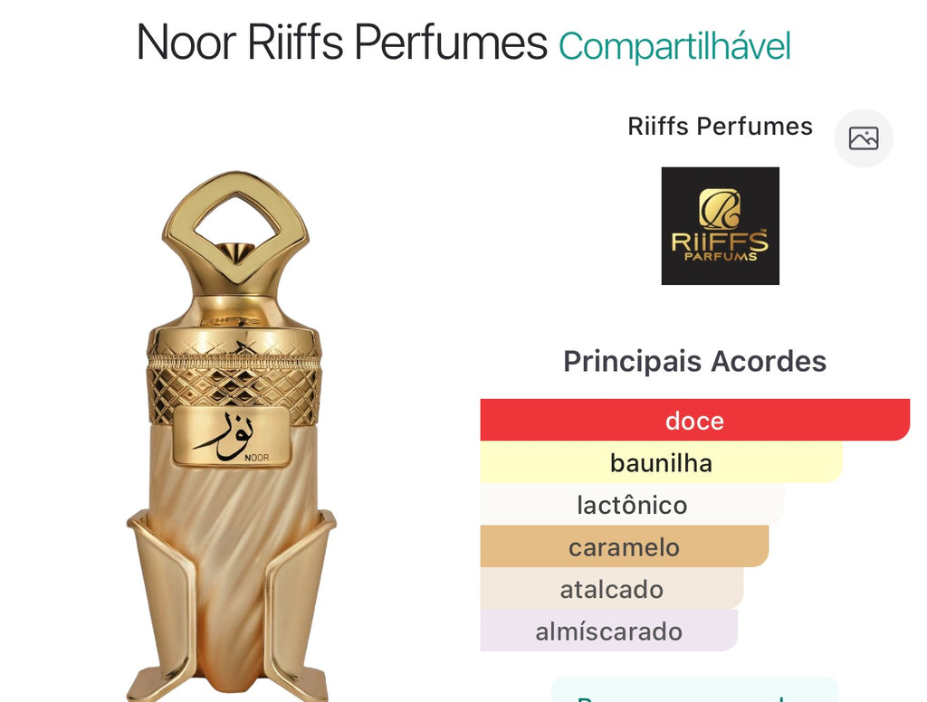 Riiffs Noor para Homem/Mulher , Extrato de Perfume 100ml