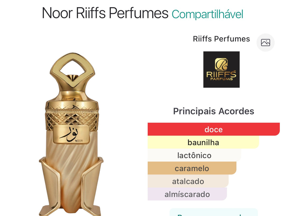 Riiffs Noor para Homem/Mulher , Extrato de Perfume 100ml